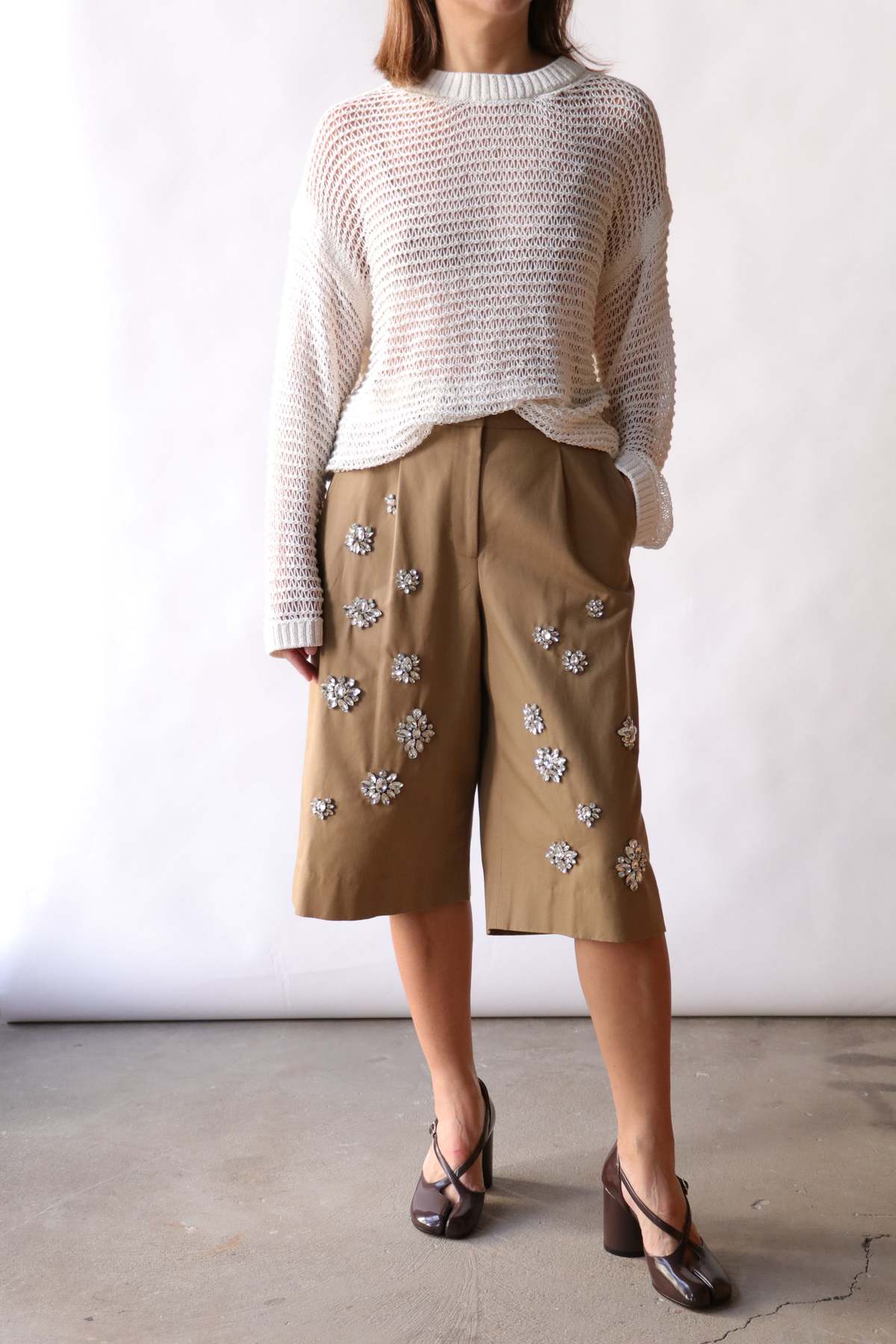TWP The Water-Repellent Cotton Canvas City Short with Crystals - British Khaki - Image 4 of 5