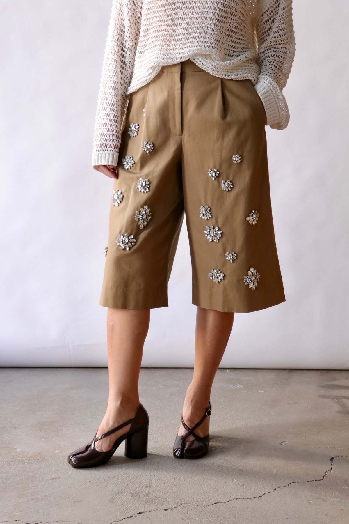 TWP The Water-Repellent Cotton Canvas City Short with Crystals - British Khaki - Image 5 of 5