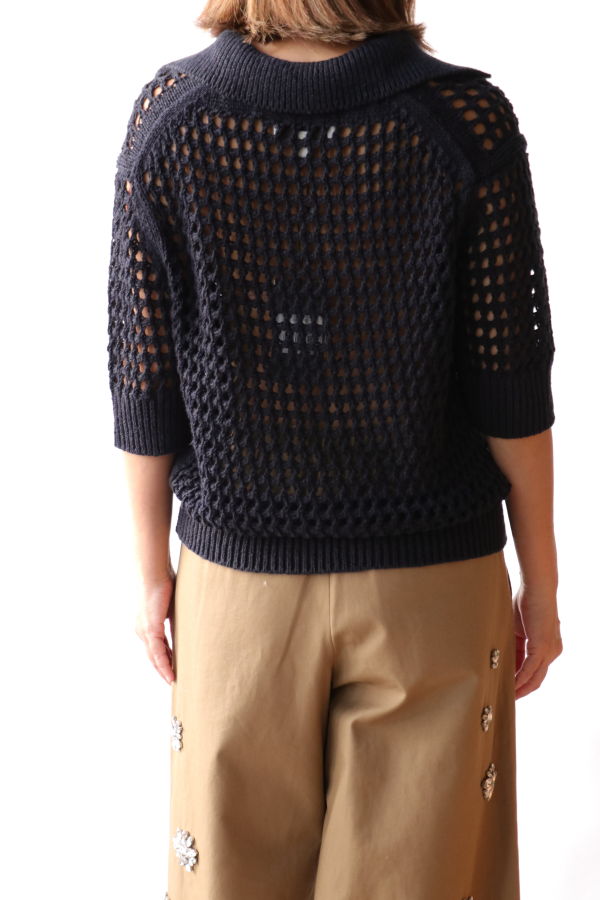 TWP Unspoken Truth Polo Sweater - Night Sky