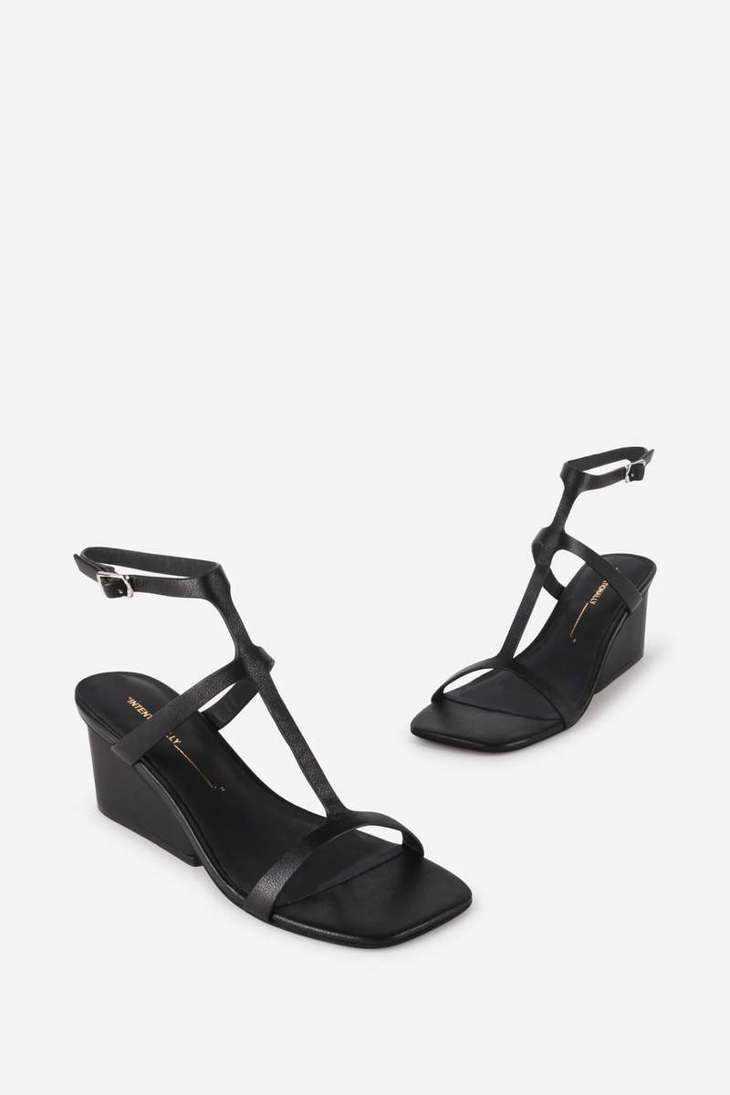 "INTENTIONALLY __________." SEMY Wedge Sandal - Black