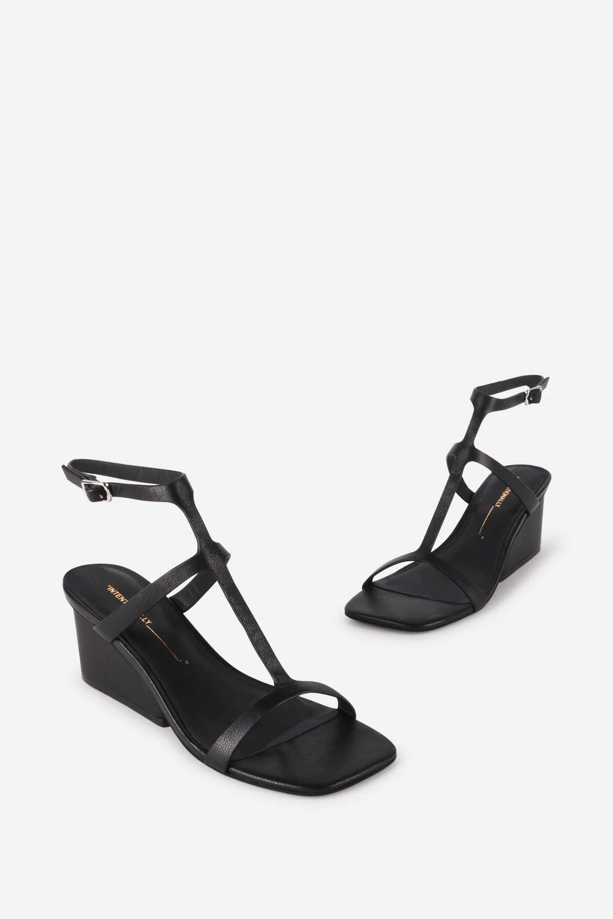 "INTENTIONALLY __________." SEMY Wedge Sandal - Black - Image 3 of 5