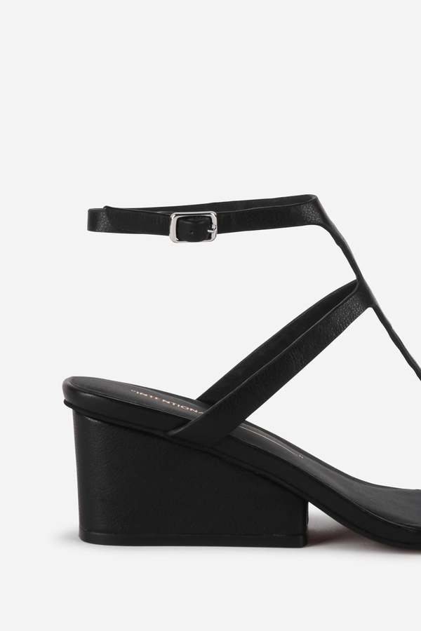 "INTENTIONALLY __________." SEMY Wedge Sandal - Black