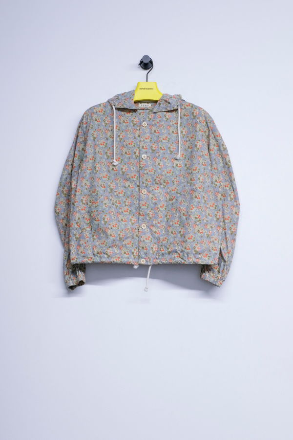 SONO Dustyblue Floral Cotton Huckle Hoodie