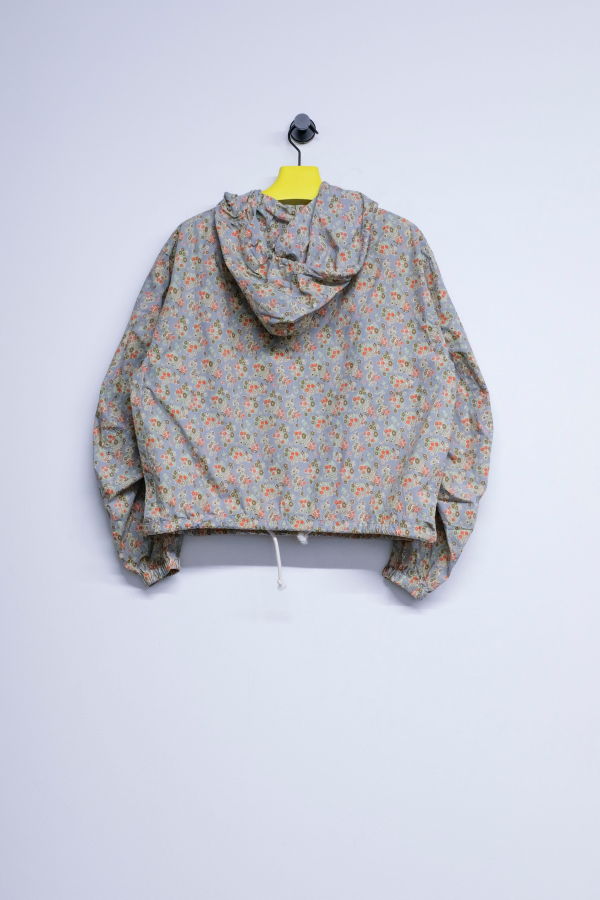 SONO Dustyblue Floral Cotton Huckle Hoodie