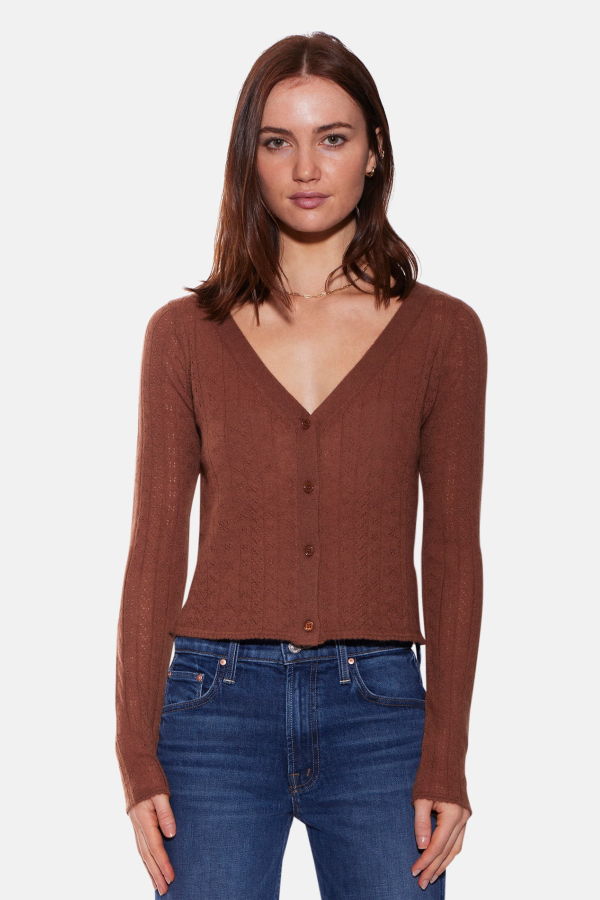 The Tile Club Claire Pointelle Cardigan