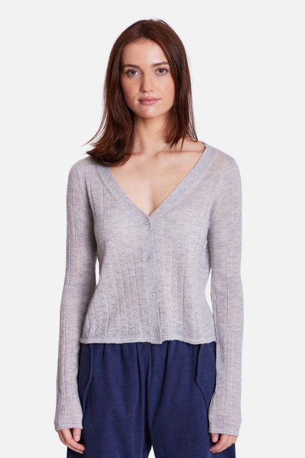 The Tile Club Claire Pointelle Cardigan