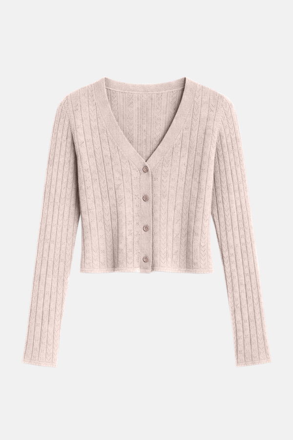 The Tile Club Claire Pointelle Cardigan