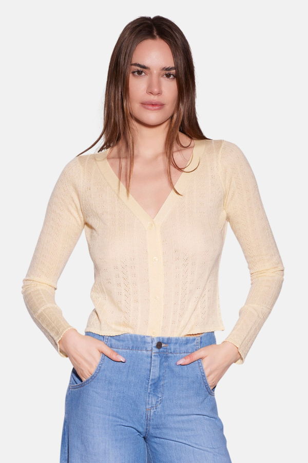 The Tile Club Claire Pointelle Cardigan