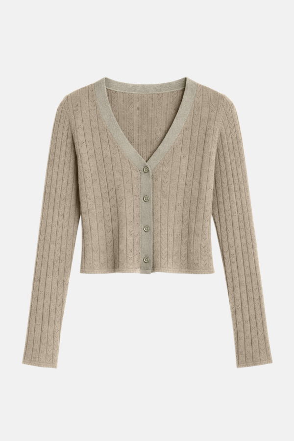The Tile Club Claire Pointelle Cardigan