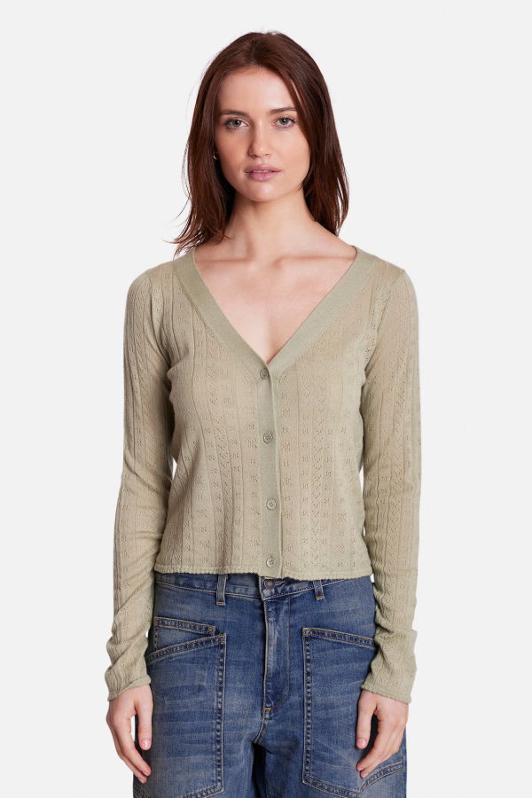 The Tile Club Claire Pointelle Cardigan