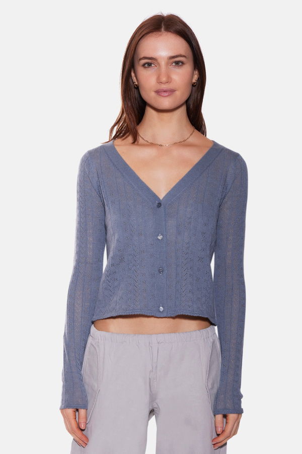 The Tile Club Claire Pointelle Cardigan