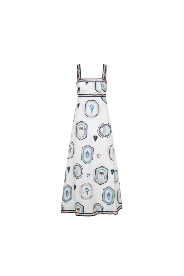 Kivari Alessia Dress - Cream/ Navy