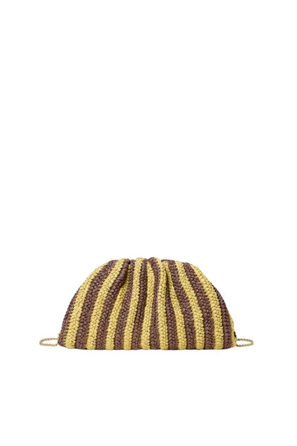 Loeffler Randall Bailey Crochet Clutch - Brown/ Butter