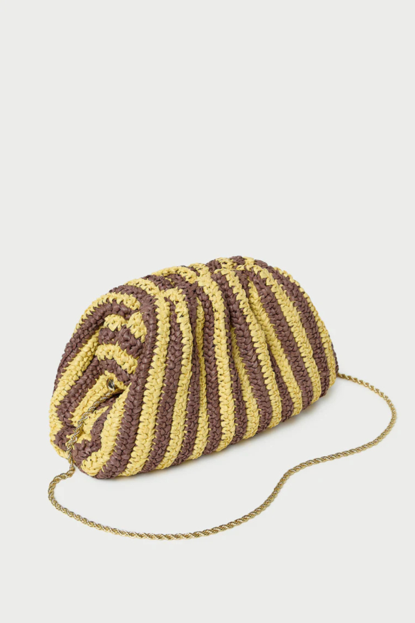 Loeffler Randall Bailey Crochet Clutch - Brown/ Butter