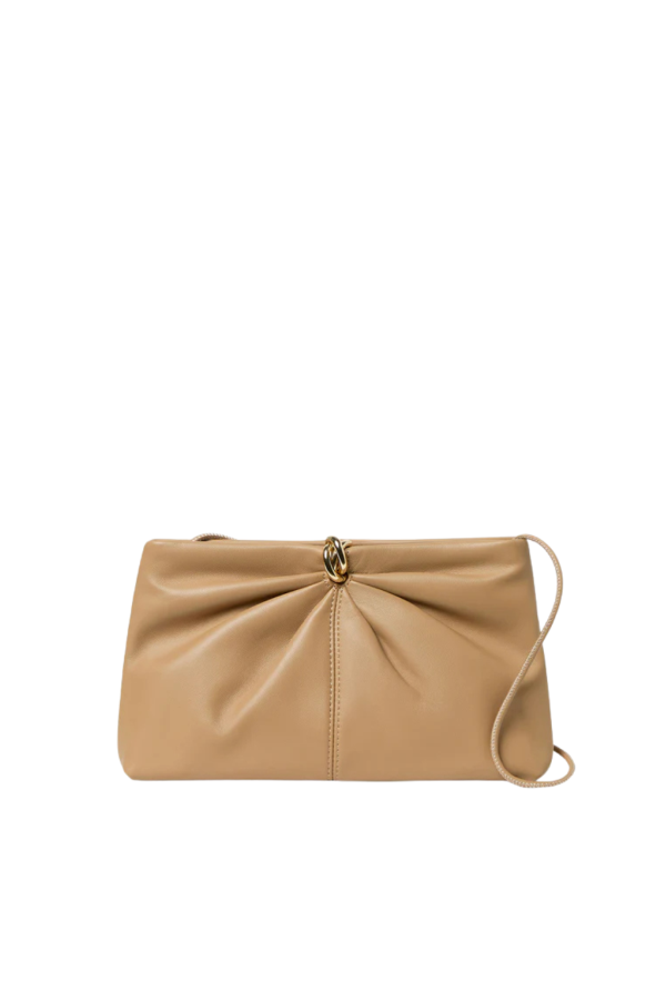 Loeffler Randall Corrine Gathered Ring Clutch - Khaki