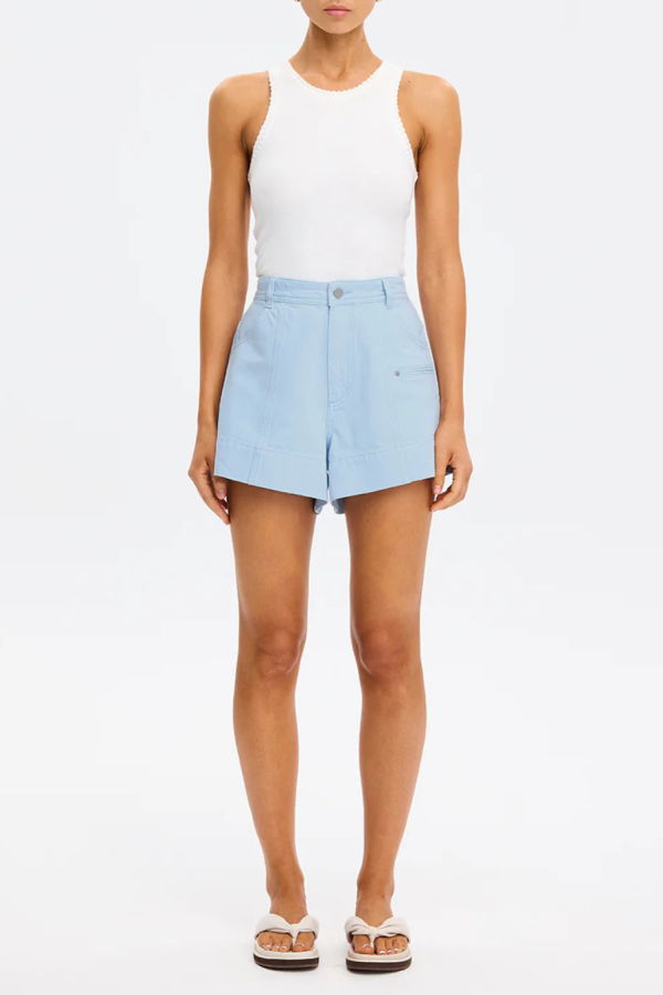 Kivari Evie Denim Shorts - Sky Blue