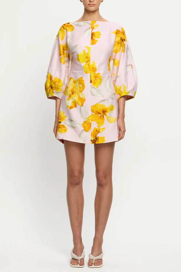 Kivari Francine Mini Dress - Pink/ Yellow