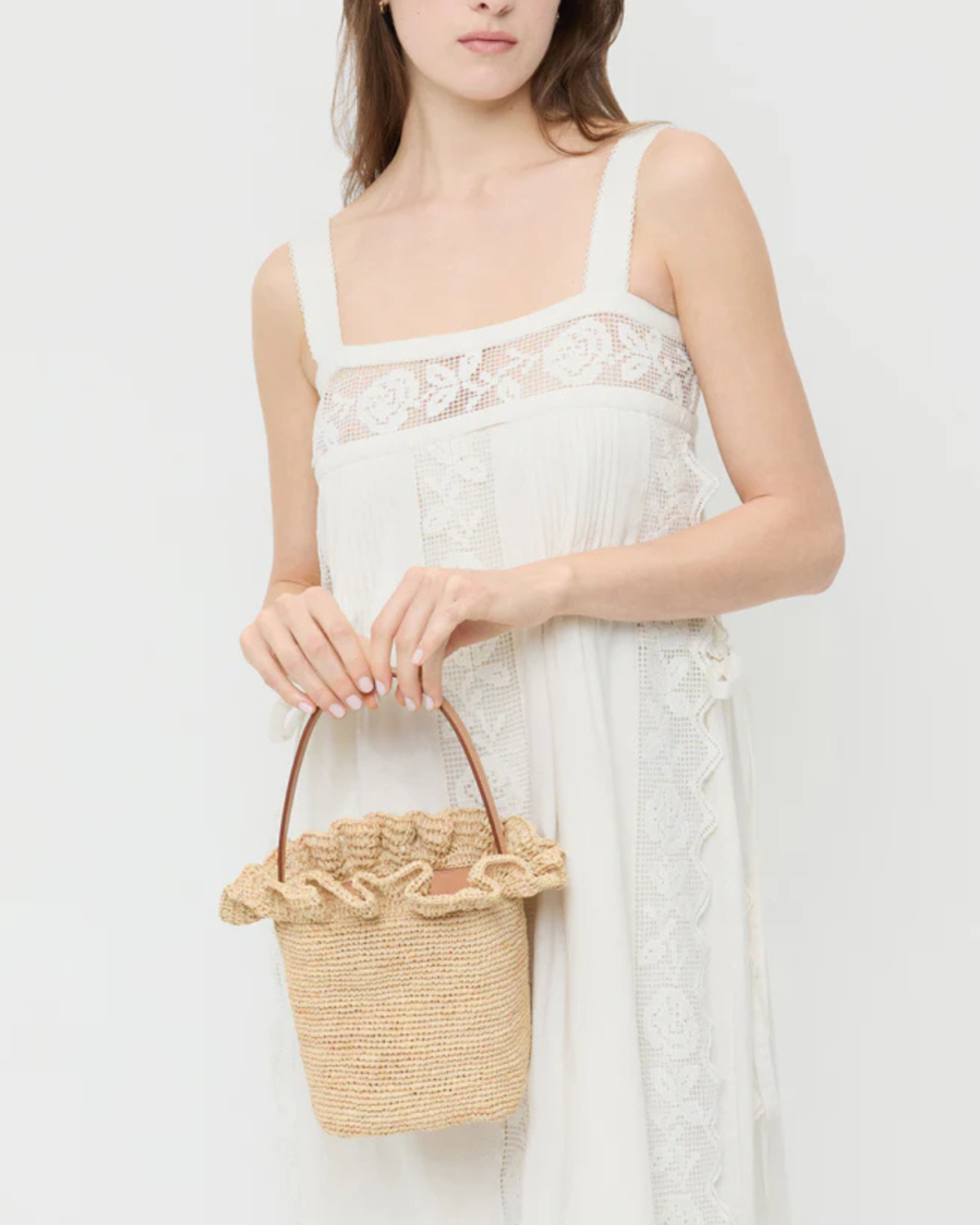 Loeffler Randall Laith Crochet Bucket Bag - Natural - Image 3 of 5