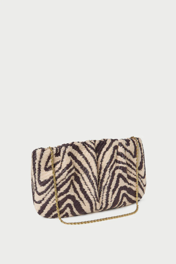 Loeffler Randall Serena Gathered Clutch - Cream Zebra
