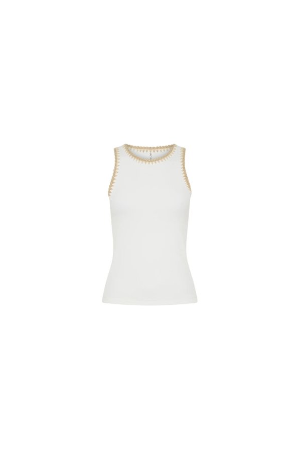 Kivari Tallulah Spliced Tank - Ivory/Tan