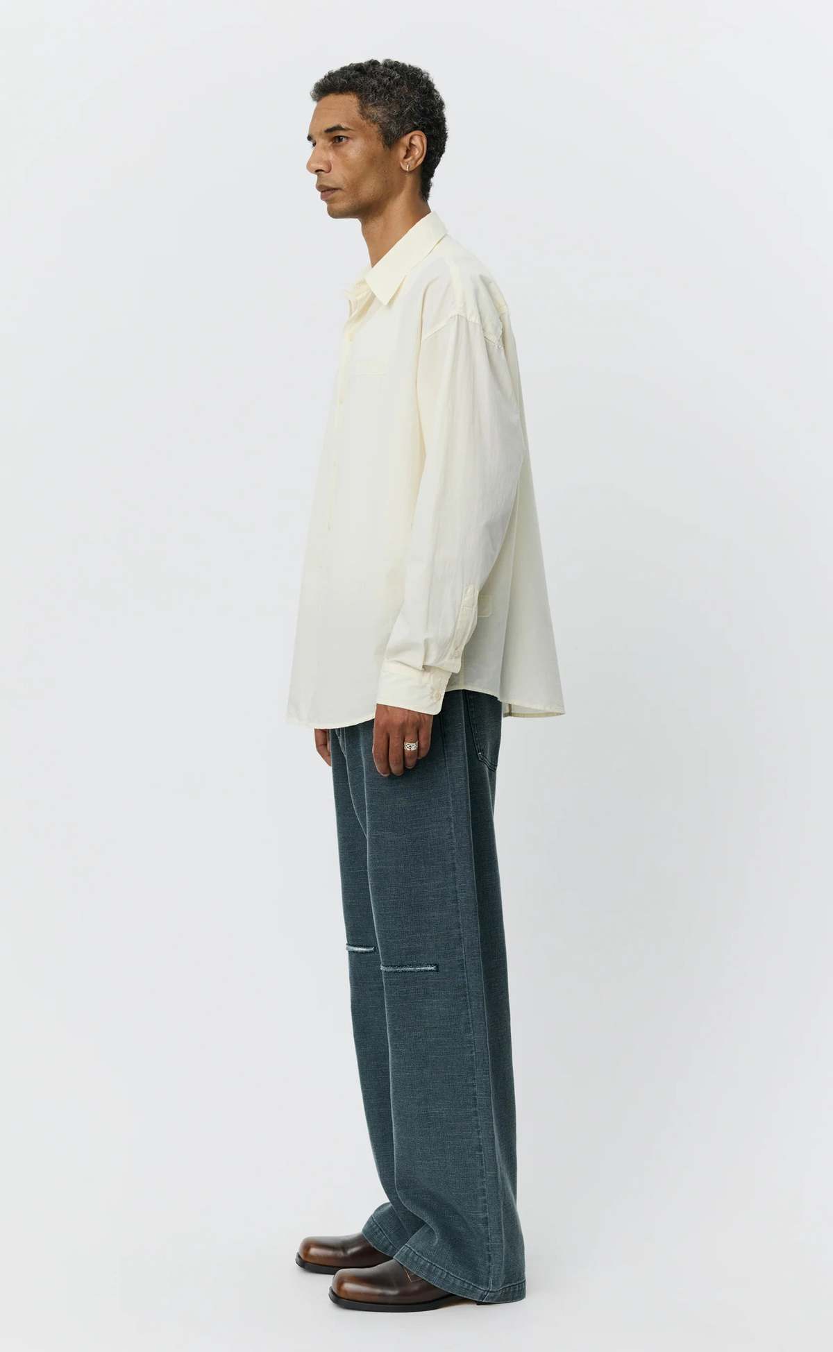 mfpen Essay Shirt - Off White Micro Check - Image 3 of 5