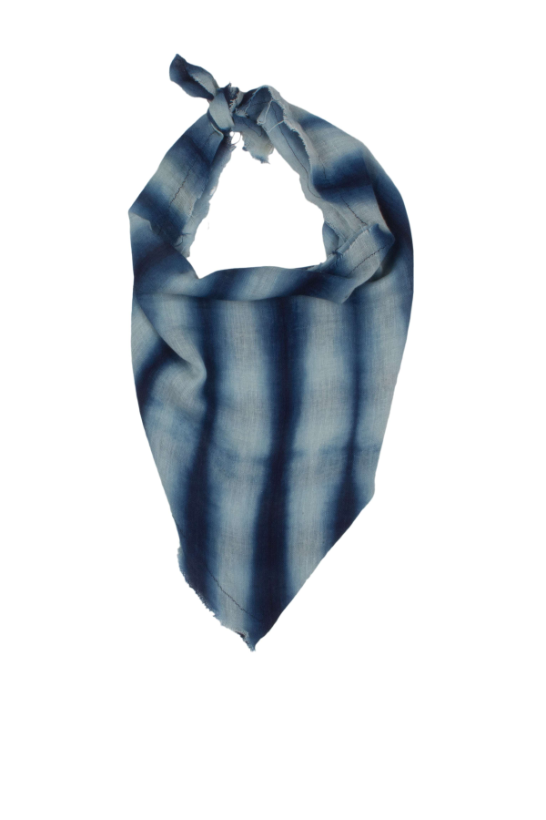 Post-Imperial x THIS IS US Asaja Tri-FoulardScarf - Indigo/Ivory Block Stripe
