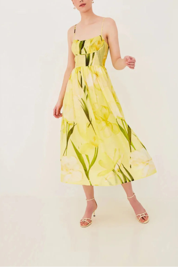 Cara Cara Alba Midi Dress - Yellow