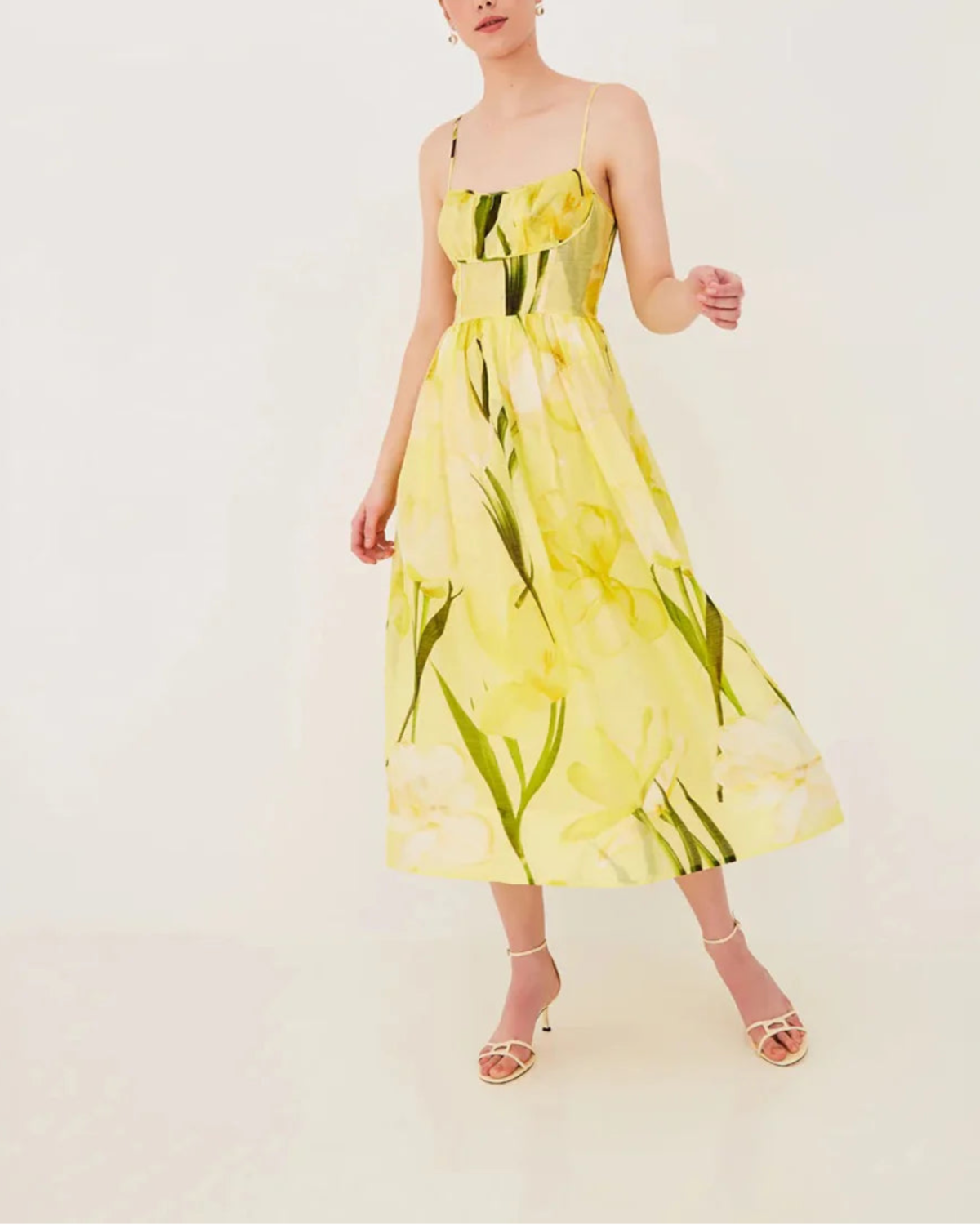 Cara Cara Alba Midi Dress - Yellow - Image 2 of 4