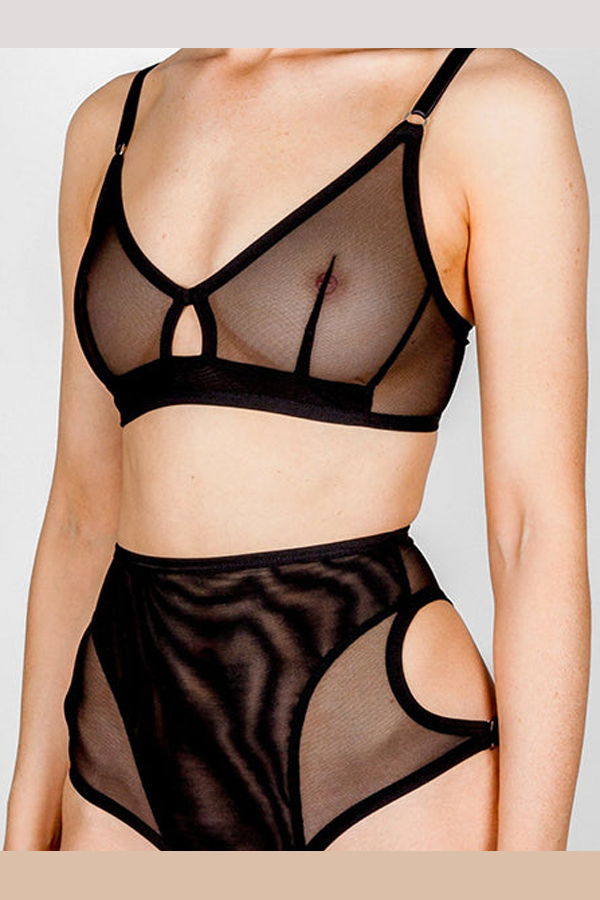 Bully Boy: Brick Keyhole Wireless Bra - Black