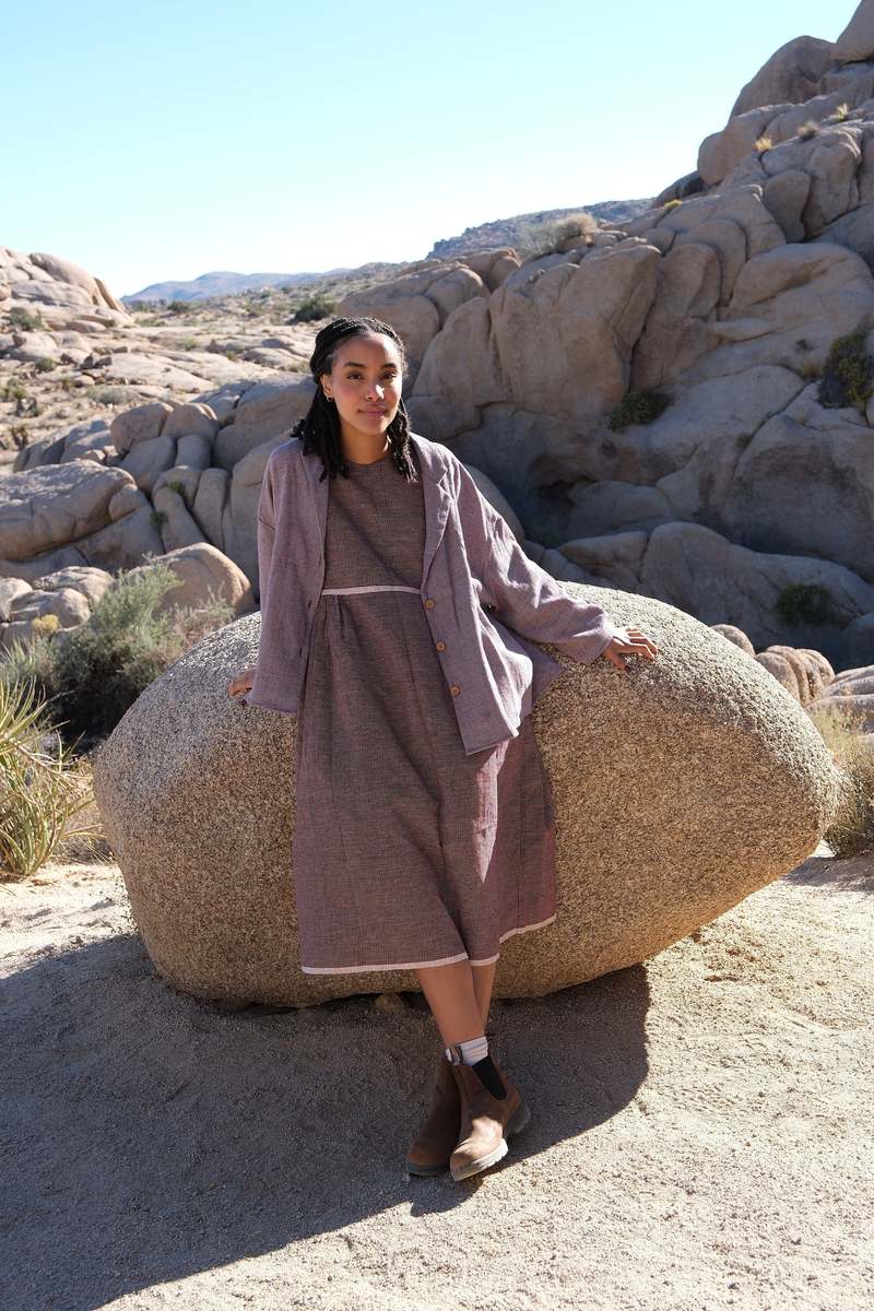 World of Crow Midi Dress - Checkered