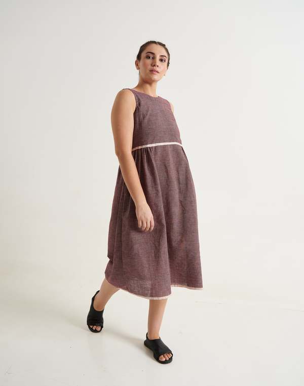 World of Crow Midi Dress - Checkered