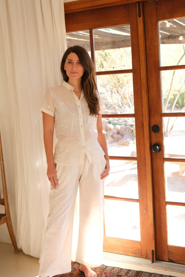 World of Crow Classic Night Suit-Shirt - white