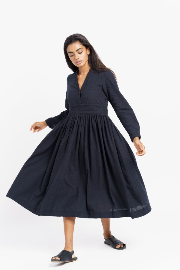 World of Crow Fit and flare midi dress - Blue