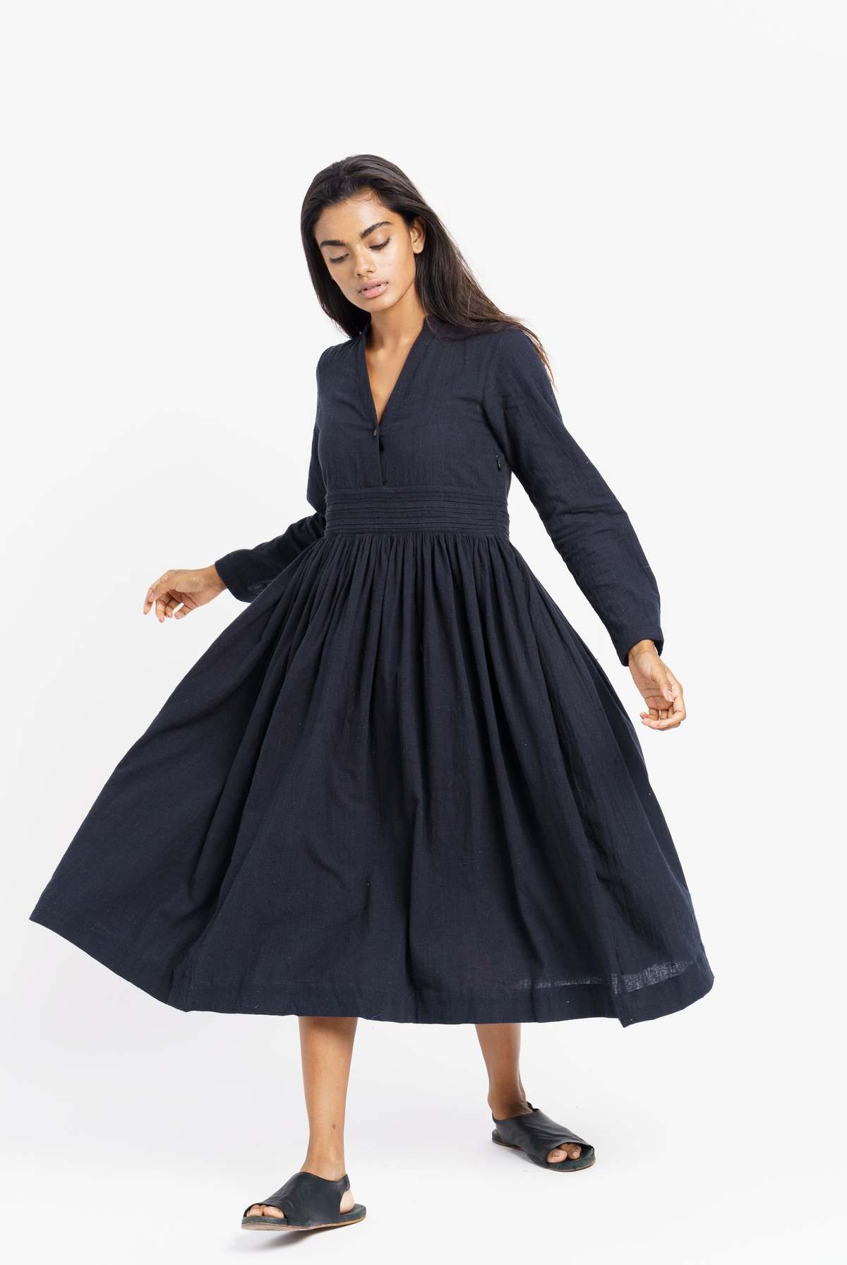 World of Crow Fit and flare midi dress - Blue - Image 1 of 5