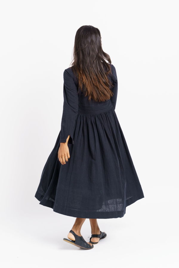 World of Crow Fit and flare midi dress - Blue