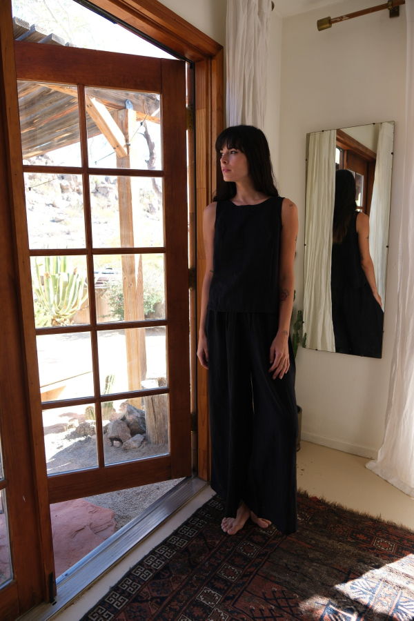 World of Crow Organic Lounge Set Pant - Black