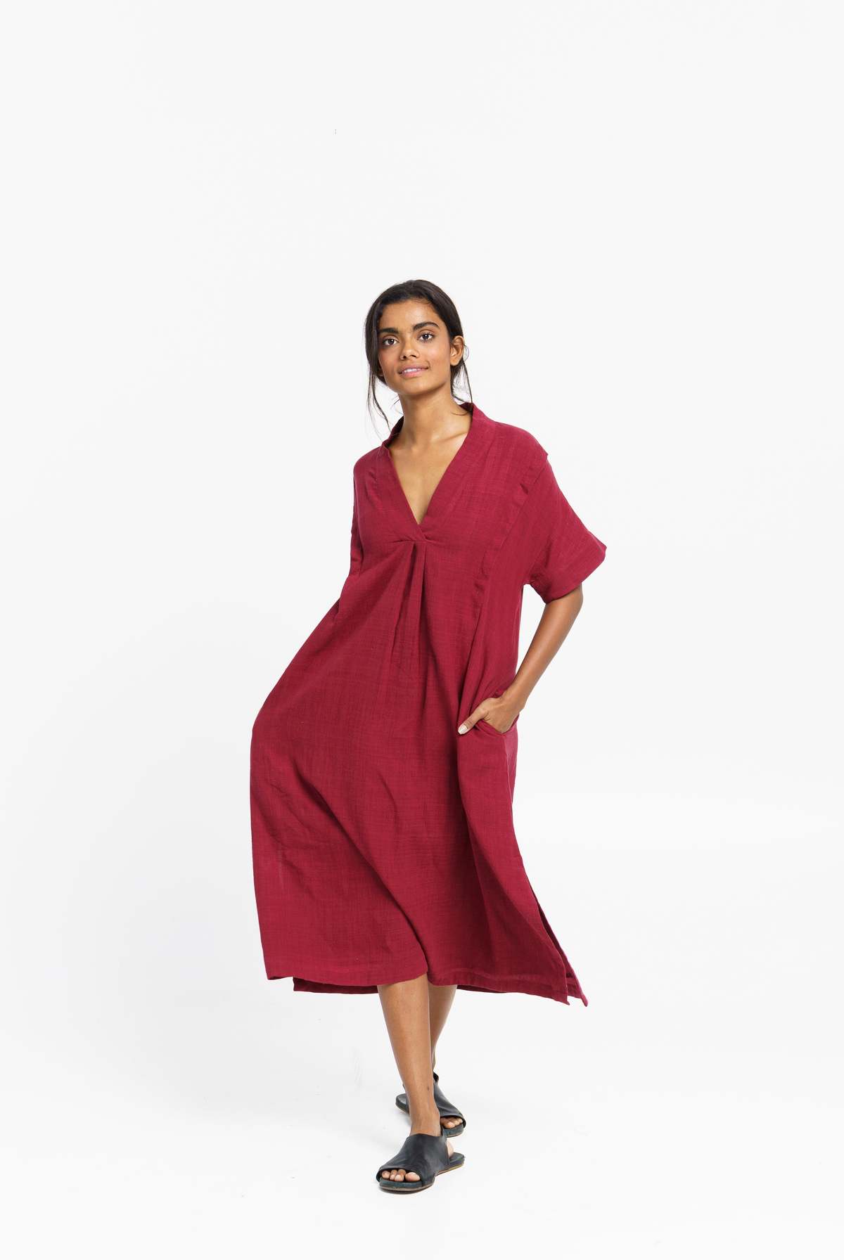 World of Crow Deep long dress - Deep wine - Image 1 of 5