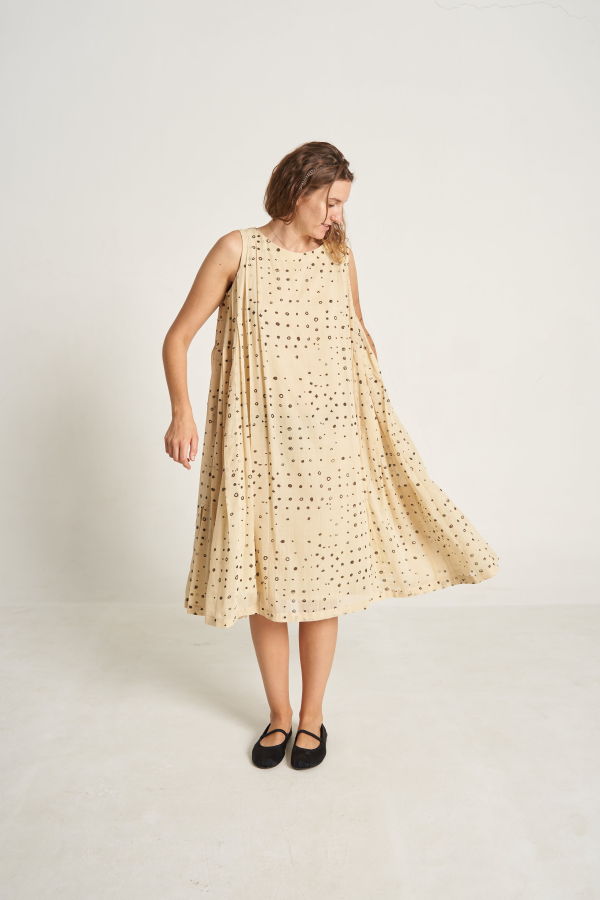 World of Crow The Bront Sisters Dress - Off White/Multi