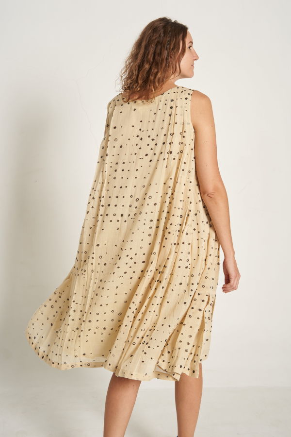 World of Crow The Bront Sisters Dress - Off White/Multi