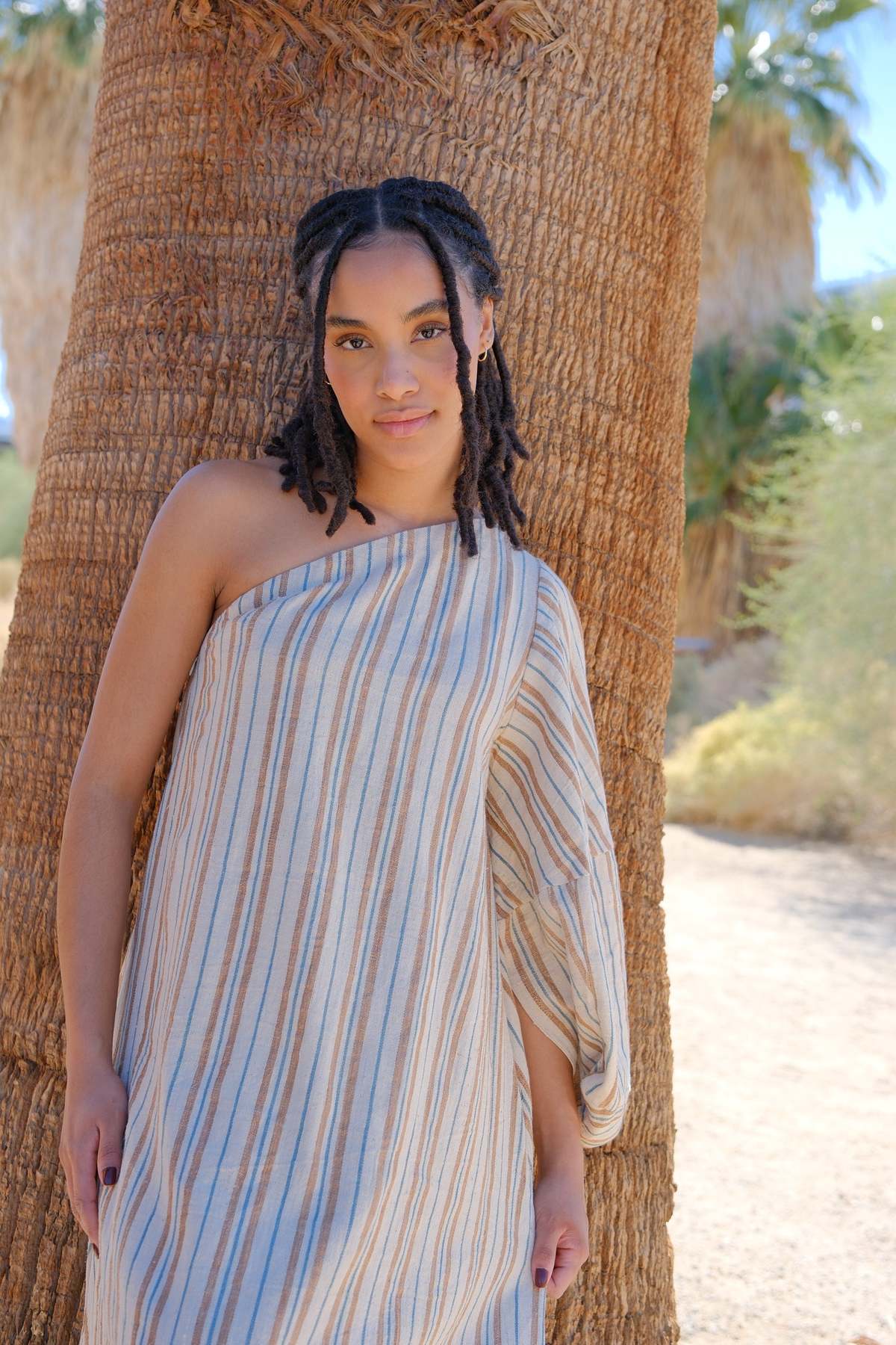 World of Crow The Origami Dress - Off White/Multi Color - Image 2 of 5