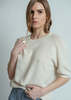 Allude Short Sleeve Cashmere Sweater - Alabaster - Thumbnail 3