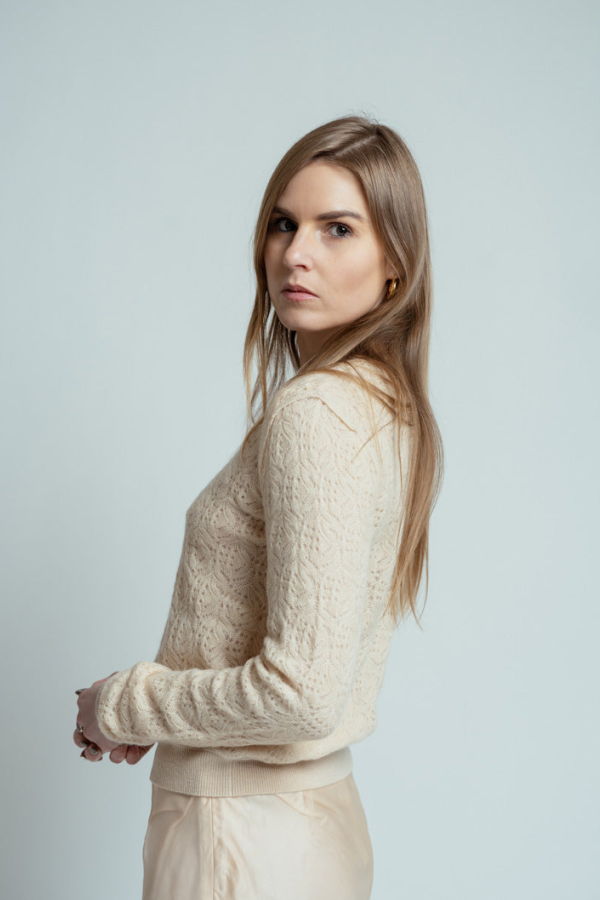 Brazeau Tricot Lace Pullover Sweater - Blonde
