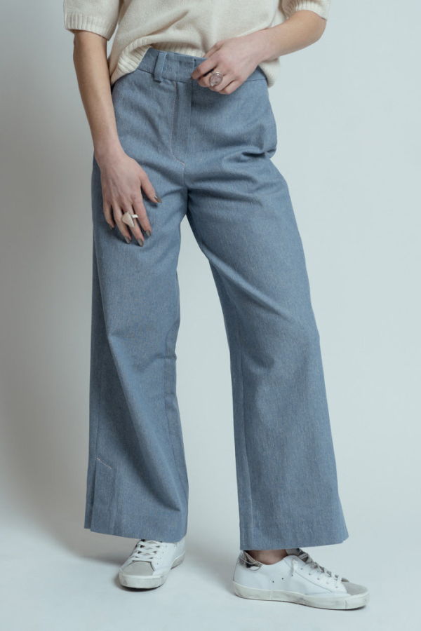 Odeeh Stretch Cotton Pants - Foggy Blue
