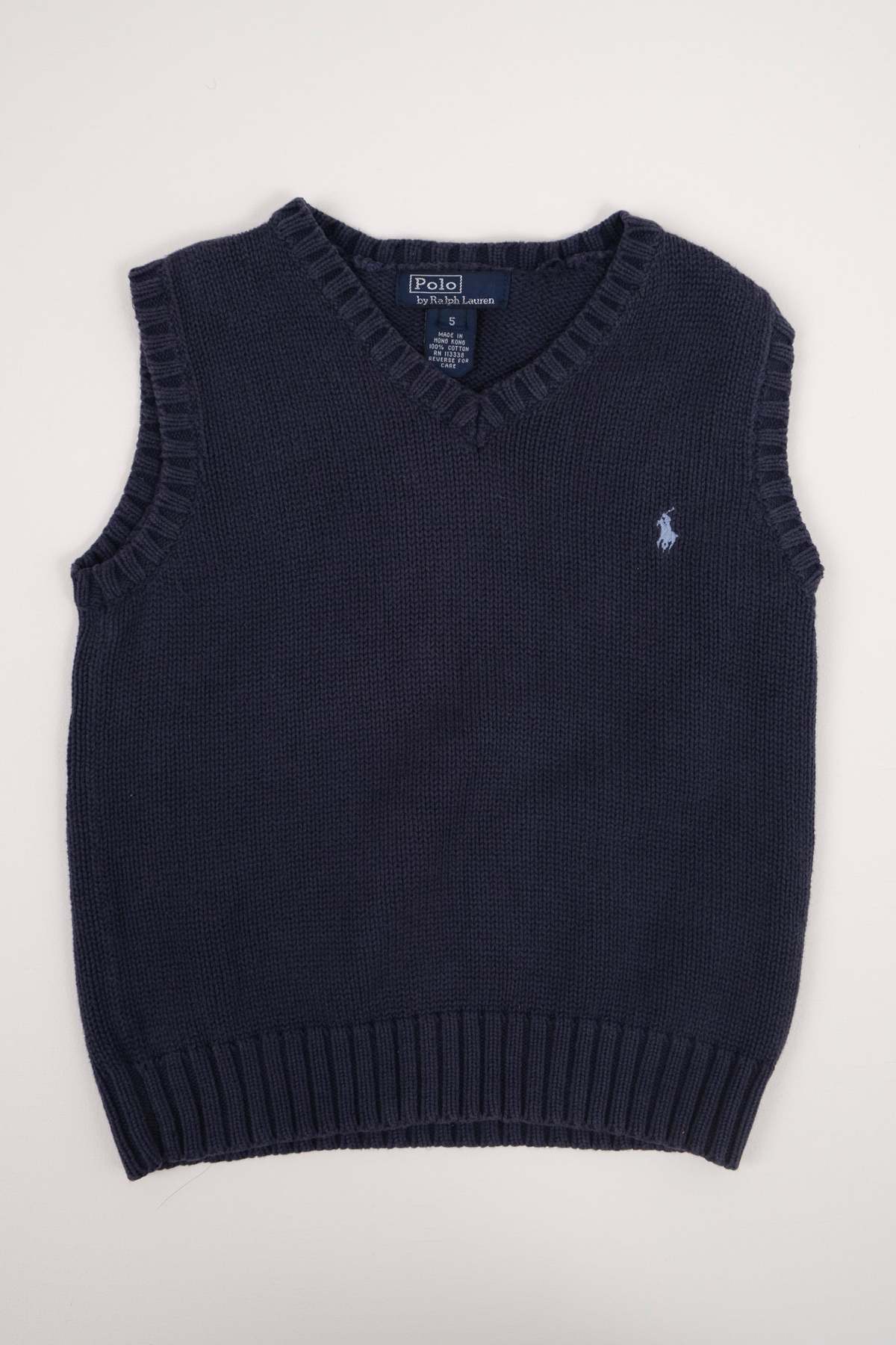 KIDS Hermine Vintage Ocean Polo Ralph Lauren Sweater Vest - Navy - Image 2 of 4