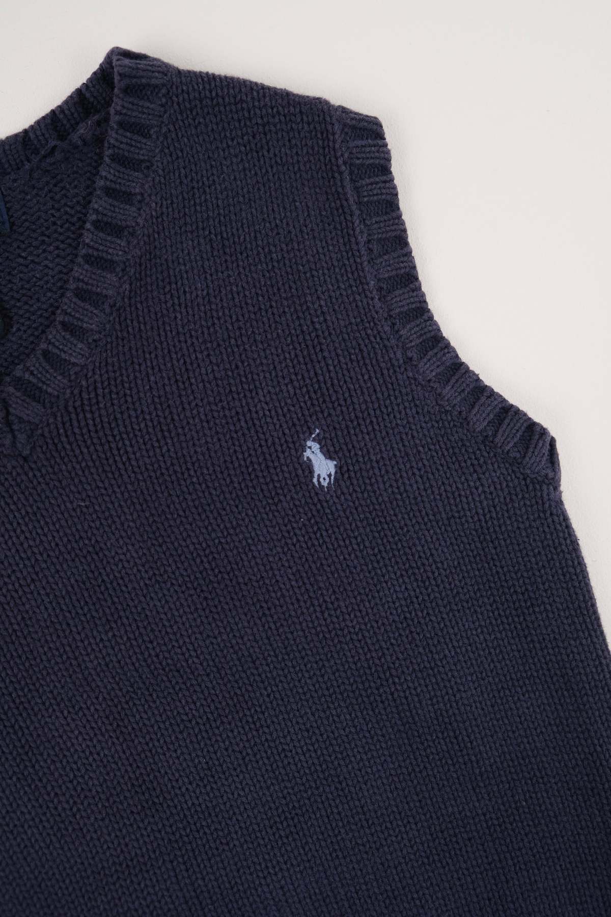 KIDS Hermine Vintage Ocean Polo Ralph Lauren Sweater Vest - Navy - Image 4 of 4