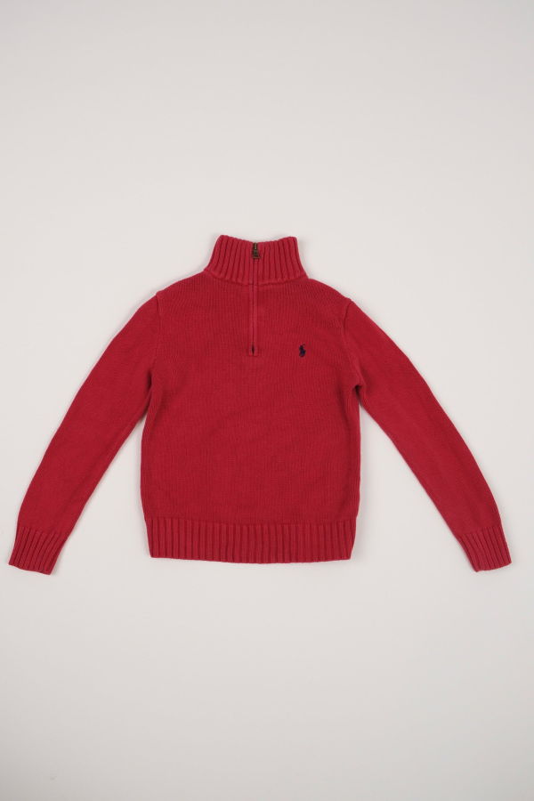 KIDS Hermine Vintage Polo Ralph Lauren Quarter Zip Sweater - Red