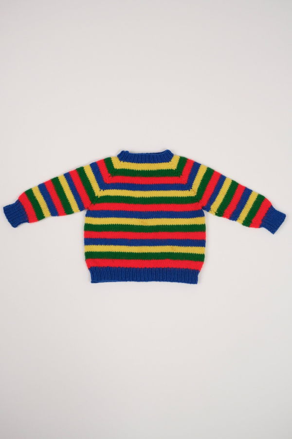 KIDS Hermine Vintage Rainbow Stripe Hand Knit Wool Sweater
