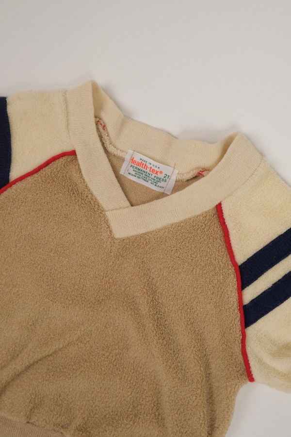 KIDS Hermine Vintage Toddlers Alabaster Terry Knit Short Sleeve Sweatshirt - Beige