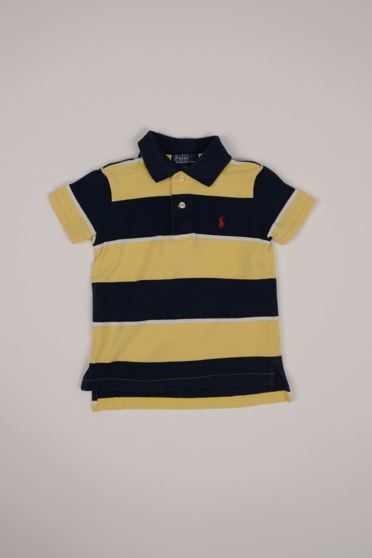 KIDS Hermine Vintage Toddlers Banana Polo Ralph Lauren Striped Polo Shirt - Yellow - Image 1 of 3