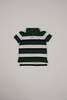 KIDS Hermine Vintage Toddlers Evergreen Polo Ralph Lauren Cotton Striped Polo Shirt - Green - Thumbnail 1